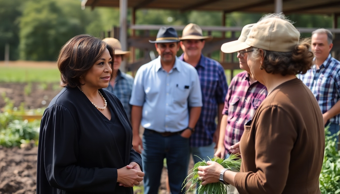 Kamala Harris leads smart farming sessions in Iowa.